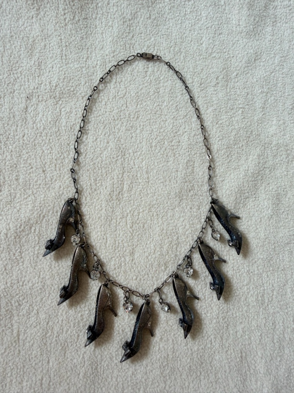 Silver High Heel Charm Necklace - Women Vintage Jewelry